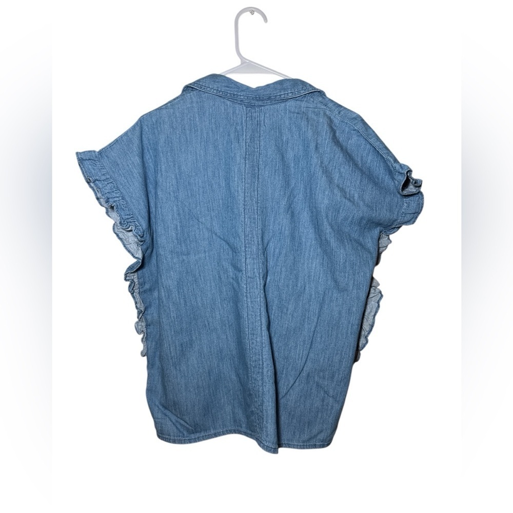 Madewell Women’s Ruffle Sleeve Denim Shirt - Picture 2 of 3